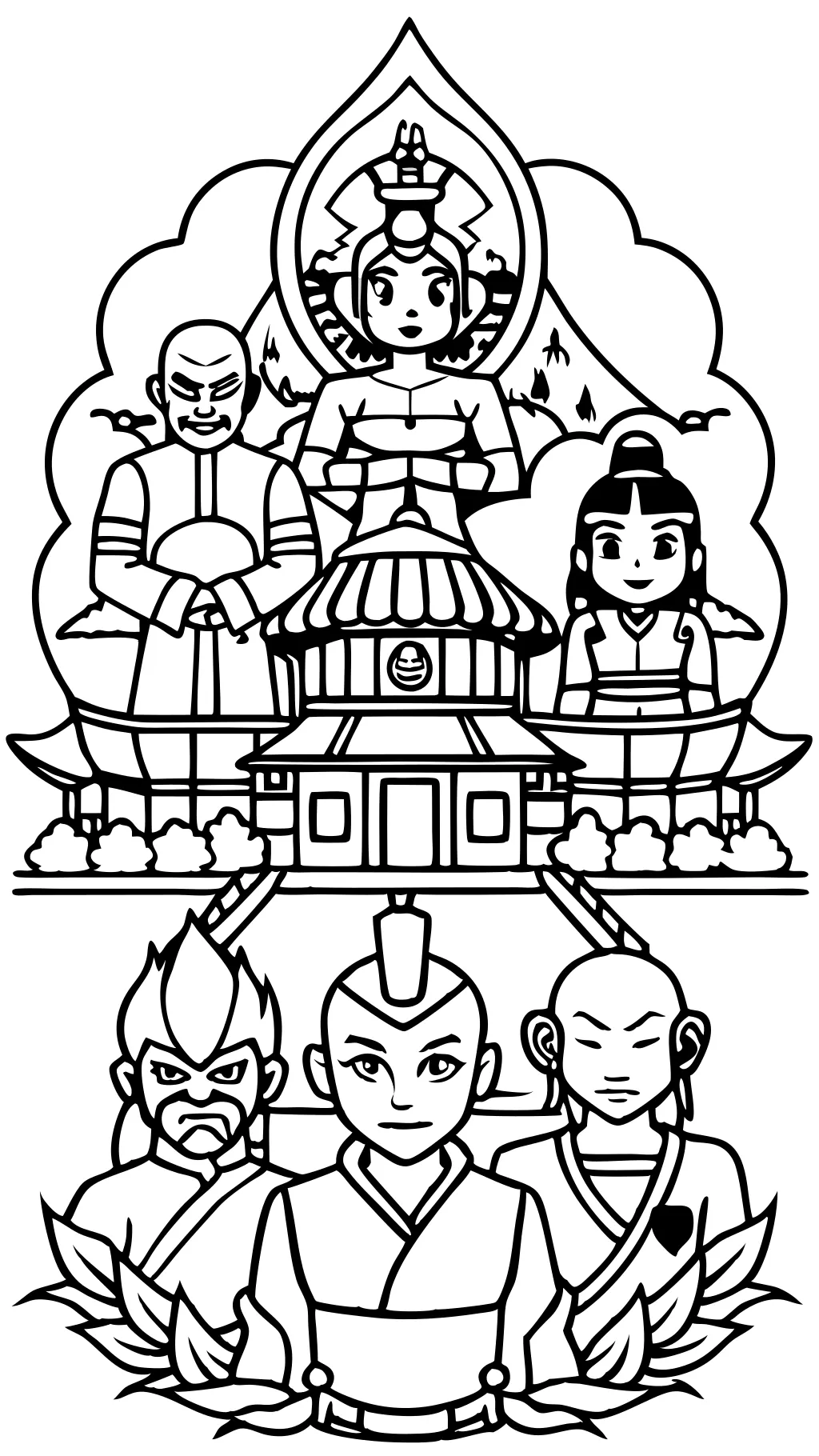 avatar las últimas páginas para colorear de airbender